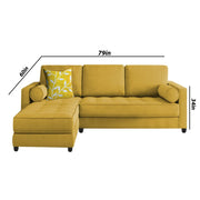 Sthone LHS 6 Seater L Shape Sofa Set for Living Room (Yellow Fabric)