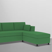 Blustin RHS 4 Seater L Shape Sofa Set for Living Room (Green Fabric) Premium Fabric Sofa