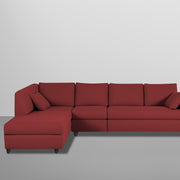 Dorian LHS 6 Seater L Shape Sofa Set for Living Room (Maroon Fabric) Premium Fabric Sofa