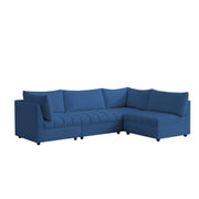 Lenser L Shaped Sofa Set for Living Room (Blue Fabric) Premium Fabric Sofa Set