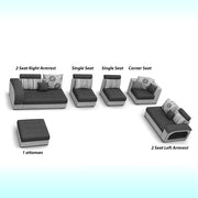 Yamir Modern U-Shaped Sectional Sofa Set with Storage, 9 Seater, Sofa Couch with 4 Puffy for Hall Guest Room (Pine & Grey) Premium Fabric Sofa Set