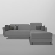 Arlond RHS 4 Seater L Shape Sofa Set for Living Room (Dark Grey Fabric) Premium Fabric Sofa