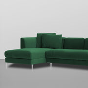 Vesco LHS 6 Seater L Shape Sofa Set for Living Room (Green) Premium Fabric Sofa