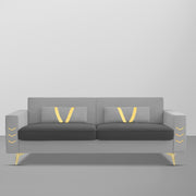 Ivary 3 Seater Sofa Set for Living Room (Black Colour) Premium Fabric Sofa