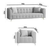 Casaliving Eren 3+1+1 Seater Sofa Set for Living Room (Black Colour Fabric) Premium Fabric Sofa Set for Living Room