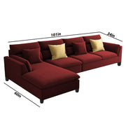 Delton LHS 6 Seater L Shape Sofa Set for Living Room (Maroon) Premium Fabric