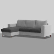 Charmi LHS 4 Seater L Shape Sofa Set for Living Room (Black Grey Fabric) Premium Fabric Sofa