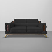 Falconar 3 Seater Sofa Set for Living Room (Black Fabric) Premium Fabric Sofa