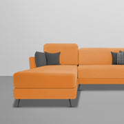 Arlond LHS 4 Seater L Shape Sofa Set for Living Room (Orange Fabric) Premium Fabric Sofa