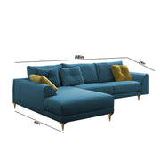 Viva LHS 6 Seater L Shape Sofa Set for Living Room (Turquise) Premium Fabric Sofa