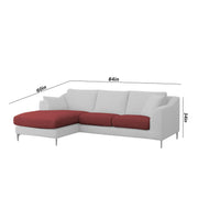Cortina LHS 4 Seater L Shape Sofa Set for Living Room (Maroon Grey Fabric) Premium Fabric Sofa