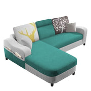 Amanda LHS 4 Seater L Shape,Sofa Set for Living Room (Turquise Grey Fabric)