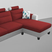 Lanorome RHS 4 Seater L Shape Sofa Set for Living Room- (Maroon Grey) Premium Fabric Sofa