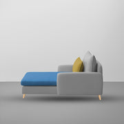 Vive 1 Seater Lounge Sofa for Living Room (Turquise Grey Colour) Premium Fabric Sofa