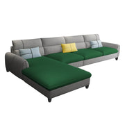 Francis 6 Seater Sofa Set for Living Room (Green Grey Fabric) Left Side Sofa