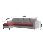 Charmi LHS 6 Seater L Shape Sofa Set for Living Room (Maroon Grey Fabric) Premium Fabric Sofa