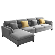 Delton LHS 6 Seater L Shape Sofa Set for Living Room (Grey Colour) Premium Fabric Sofa Set
