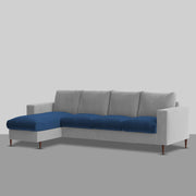 Charmi LHS 6 Seater L Shape Sofa Set for Living Room (Blue Grey Fabric) Premium Fabric Sofa