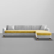 Garcia LHS 6 Seater L Shape Sofa Set for Living Room (Black Grey - Colour) Premium Fabric Sofa Set