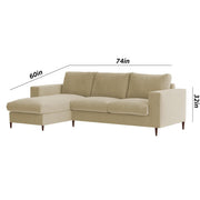 Charmi LHS 4 Seater L Shape Sofa Set for Living Room (Cream Fabric) Premium Fabric Sofa