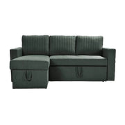 Rogelio 4 Seater LHS L Shape Sofa Set for Living Room (Dark Grey Fabric)
