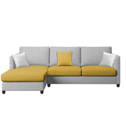 Hanery 4 Seater L Shape Sofa Set for Living Room | Colour - Yellow Grey