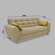Leadown 3 Seater Sofa for Living Room (Cream) Premium Fabric Sofa