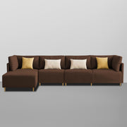 Salina LHS 6 Seater L Shape Sofa Set for Living Room (Black) Premium Fabric Sofa