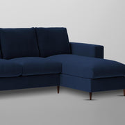 Charmi RHS 4 Seater L Shape Sofa Set for Living Room (Blue Fabric) Premium Fabric Sofa