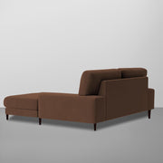 Latieo RHS 2 Seater Lounger L Shape Sofa Set for Living Room (Brown) Premium Fabric Sofa