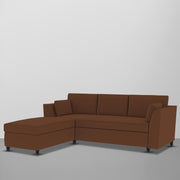 Blustin LHS 4 Seater L Shape Sofa Set for Living Room (Brown Fabric) Premium Fabric Sofa