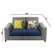 Nancy 2 Seater Sofa Set for Living Room | Color - Brown Grey