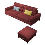 Francis 3 Seater Sofa with Ottoman Set for Living Room (Maroon Fabric)