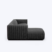 Rowan LHS 6 Seater L Shape Sofa Set for Living Room (Black Fabric) Premium Fabric Sofa