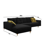 Viva LHS 6 Seater L Shape Sofa Set for Living Room (Black) Premium Fabric Sofa