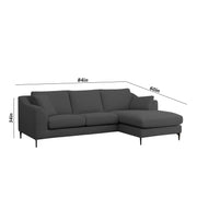 Cortina RHS 4 Seater L Shape Sofa Set for Living Room (Black Colour Fabric) Premium Fabric Sofa