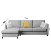 Hanery 4 Seater L Shape Sofa Set for Living Room | Colour - Grey