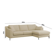 Cortina RHS 4 Seater L Shape Sofa Set for Living Room (Cream Fabric) Premium Fabric Sofa