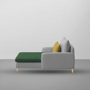 Vive 1 Seater Lounge Sofa for Living Room (Green Grey Colour) Premium Fabric Sofa