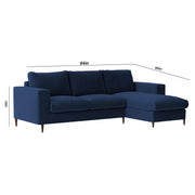Charmi RHS 4 Seater L Shape Sofa Set for Living Room (Blue Fabric) Premium Fabric Sofa