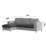 Charmi LHS 4 Seater L Shape Sofa Set for Living Room (Black Grey Fabric) Premium Fabric Sofa