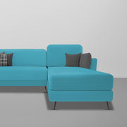 Arlond RHS 4 Seater L Shape Sofa Set for Living Room (Turquise Fabric) Premium Fabric Sofa