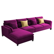 Delton LHS 6 Seater L Shape Sofa Set for Living Room (Purple Fabric) Premium Fabric