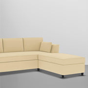 Blustin LHS 4 Seater L Shape Sofa Set for Living Room (Cream Fabric) Premium Fabric Sofa