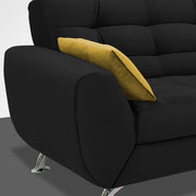 Leadown 3 Seater Sofa for Living Room (Black) Premium Fabric Sofa
