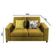 Nancy 2 Seater Sofa Set for Living Room | Color - Brown Grey