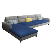 Francis 6 Seater Sofa Set for Living Room (Blue Grey Fabric) Left Side Sofa