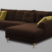 Viva RHS 6 Seater L Shape Sofa Set for Living Room (Brown) Premium Fabric Sofa