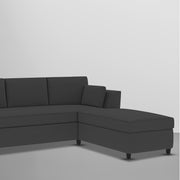 Blustin RHS 4 Seater L Shape Sofa Set for Living Room (Black Fabric) Premium Fabric Sofa