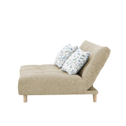 Drantly 3 Seater Sofa Cum Bed for Living Room (Cream Fabric Color) Premium Suede Velvet Fabric Sofa Cum Bed for Living Room